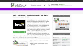 
                            9. Bwin Poker Test » Betrug o. seriös? Unbedingt lesen - Serioes.org