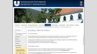 
                            6. BWL – FACT (M.Sc.): Bewerbung - Katholische Universität Eichstätt ...