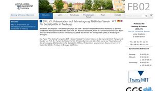 
                            8. BWL VI: Präsentation auf Jahrestagung 2018 des Verein für ...