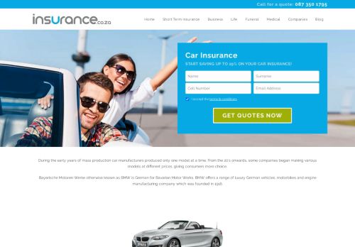 
                            7. BWM Car Insurance | BMW Car Insurance South Africa - Insurance.co.za