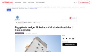 
                            10. ByggVesta inviger Nobelus – 433 studentbostäder i Flemingsberg ...
