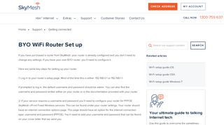 
                            5. BYO WiFi Router Setup | SkyMesh