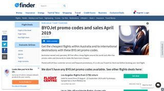 
                            9. BYOJet Promo Codes: Up to $250 off February 2019 | finder.com.au