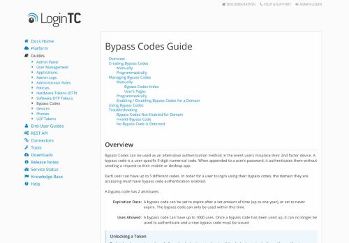 
                            11. Bypass Codes Guide - LoginTC