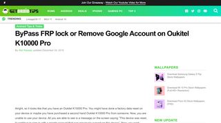 
                            11. ByPass FRP lock or Remove Google Account on Oukitel K10000 Pro