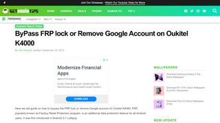 
                            13. ByPass FRP lock or Remove Google Account on Oukitel K4000