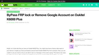 
                            12. ByPass FRP lock or Remove Google Account on Oukitel K6000 Plus