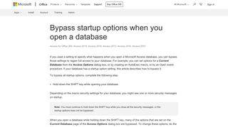 
                            11. Bypass startup options when you open a database - Access
