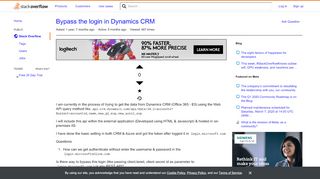 
                            12. Bypass the login in dynamics crm - Stack Overflow
