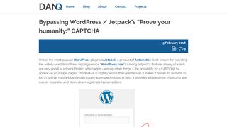 
                            8. Bypassing WordPress / Jetpack's “Prove your humanity:” CAPTCHA ...