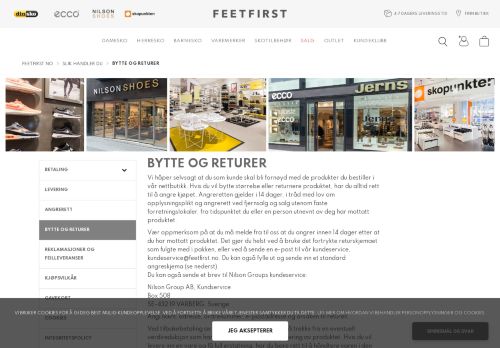 
                            11. Bytte og returer | FEETFIRST.NO