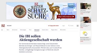 
                            10. BZ Berner Zeitung - Die IBI sollen Aktiengesellschaft werden