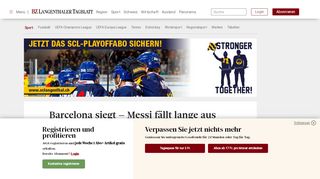 
                            8. BZ Langenthaler Tagblatt - Barcelona siegt – Messi fällt lange aus