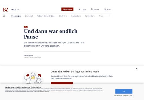 
                            8. BZ Langenthaler Tagblatt - Und dann war endlich Pause