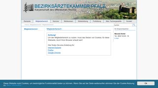 
                            3. BZÄK Pfalz - Mitgliederbereich - Bezirksärztekammer Pfalz