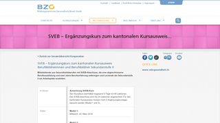 
                            11. BZG Bildungszentrum Gesundheit Basel-Stadt » SVEB ...
