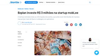 
                            8. Bzplan investe R$ 3 milhões na startup mobLee - StartSe