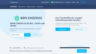 
                            11. BZPLCHZZXXX BIC / SWIFT Code - Bank Zweiplus Ag Switzerland ...