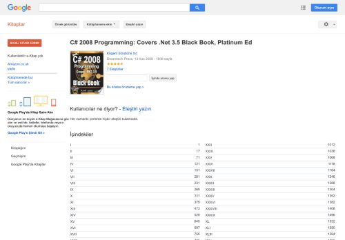 
                            10. C# 2008 Programming: Covers .Net 3.5 Black Book, Platinum Ed - Google Kitaplar Sonucu