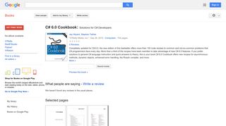 
                            9. C# 6.0 Cookbook: Solutions for C# Developers
