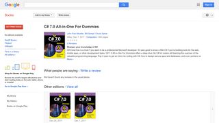 
                            6. C# 7.0 All-in-One For Dummies