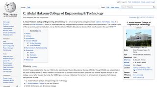 
                            6. C. Abdul Hakeem College of Engineering & Technology - Wikipedia