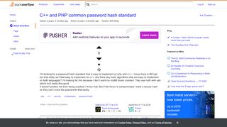 
                            8. C++ and PHP common password hash standard - Stack Overflow
