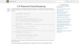 
                            13. c# - C # Passwort-Verschlüsselung - FrageIT.de