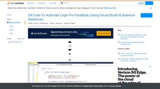 
                            2. C# Code To Automate Login For FaceBook (Using Visual Studio ...