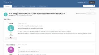 
                            6. [C#] [Help] HWID LOGIN FORM from webclient/website idk [C ...