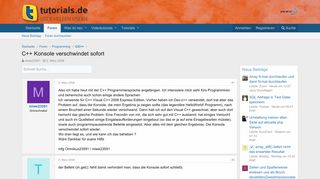 
                            11. C++ Konsole verschwindet sofort | tutorials.de