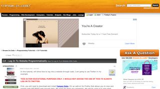 
                            12. C# - Log In To Website Programmatically - C# Tutorials | Dream.In ...