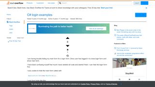 
                            8. C# login examples - Stack Overflow