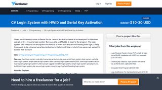 
                            9. C# Login System with HWID and Serial Key Activation | C ... - Freelancer