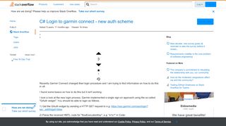 
                            10. C# Login to garmin connect - new auth scheme - Stack Overflow