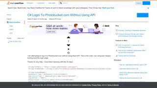 
                            8. C# Login To Photobucket.com Without Using API - Stack Overflow