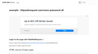 
                            12. [c#] Login to the page with HttpWebRequest - CODE Q&A Solved