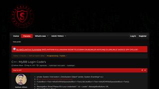 
                            6. C++ : MyBB Login Code's | SpyHackerz.Com Hack Forum - Hack Forumu ...