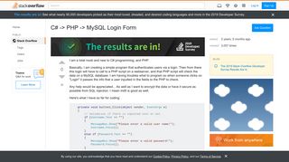 
                            8. C# -> PHP -> MySQL Login Form - Stack Overflow