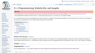 
                            1. C++-Programmierung: Einfache Ein- und Ausgabe - Wikibooks