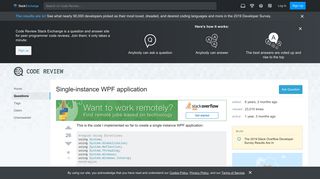 
                            10. c# - Single-instance WPF application - Code Review Stack Exchange