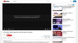 
                            1. C# Tutorial - Metro Login form with SQL Server | FoxLearn - YouTube