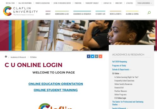 
                            8. C U Online Login - Claflin University