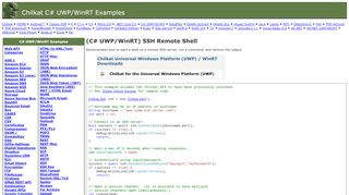 
                            2. C# UWP/WinRT SSH Remote Shell - Chilkat Examples