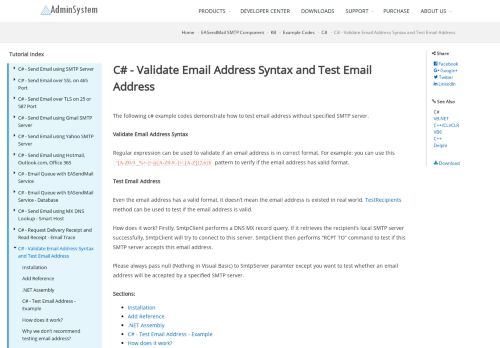 
                            13. C# - Validate Email Address Syntax and Test Email Address