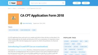 
                            11. CA CPT Application Form 2018 - Registration Process and More