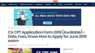 
                            5. CA CPT Application Form 2019 – Date, Fees, Know How to Apply for ...