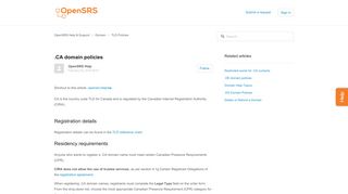 
                            6. .CA domain policies – OpenSRS Help & Support