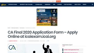 
                            6. CA Final 2018 Application Form (November) – Apply Here | AglaSem ...