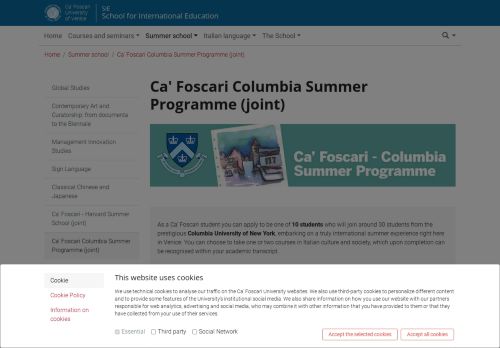 
                            9. Ca' Foscari Columbia Summer Programme (joint): School International ...